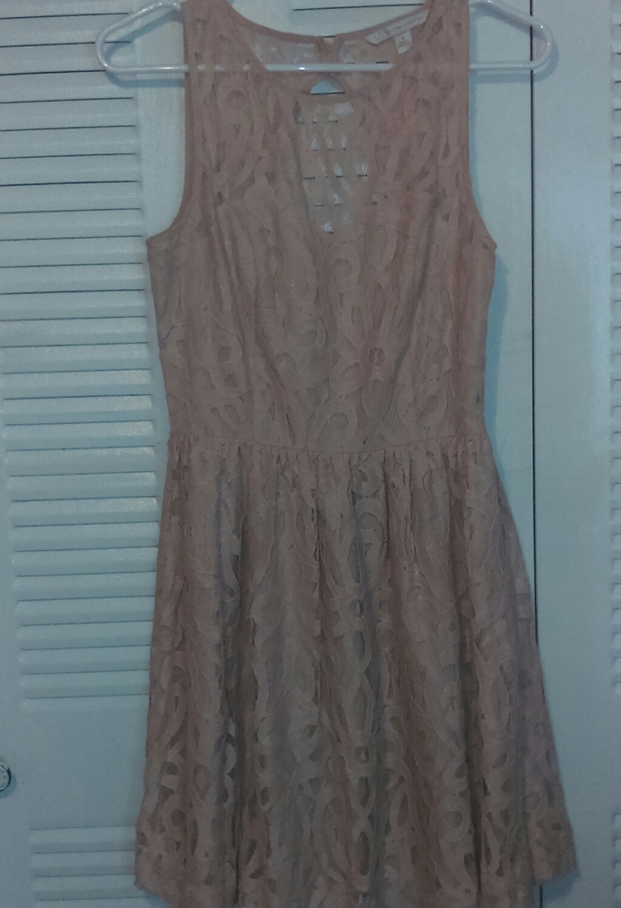 Lauren Conrad nude lace dress